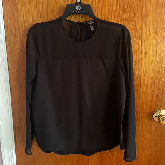 Forever 21 long, mesh sleeved top - Picture 1 of 5